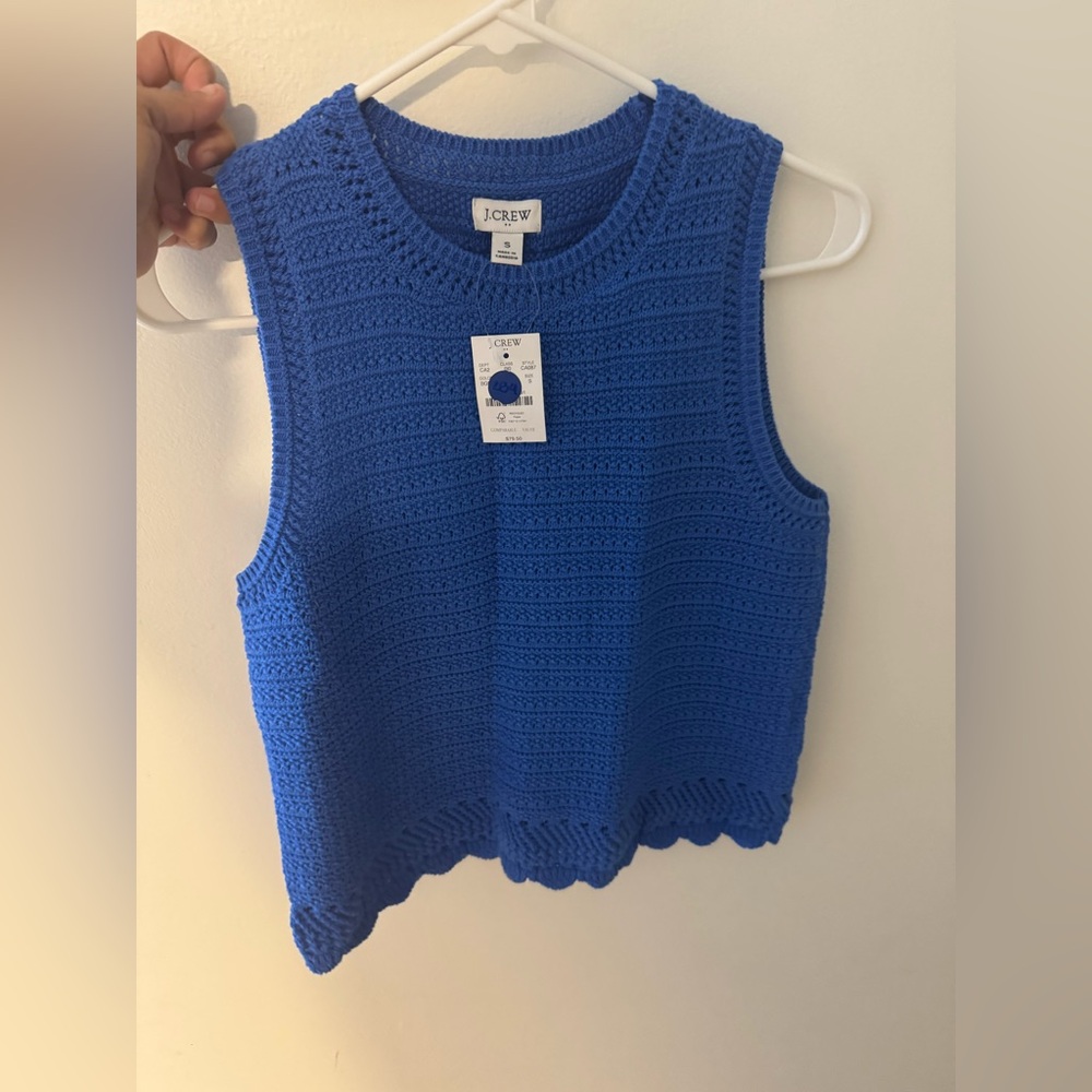 J. Crew Textured Blue Pullover